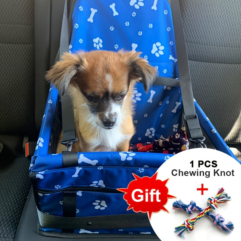 Mesh Dog Car Seat for Small Dogs and Cats up to 22 lbs, Foldable Pet Travel Bed with Adjustable Shoulder Strap, Non-Slip Base and Washable Cover