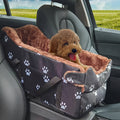 Dog Travel Bed with Plush Paw Print Design, Lightweight Non-Slip Small Dog Sofa with Carry Handles for Cozy Home Rest and Car Travel Setup