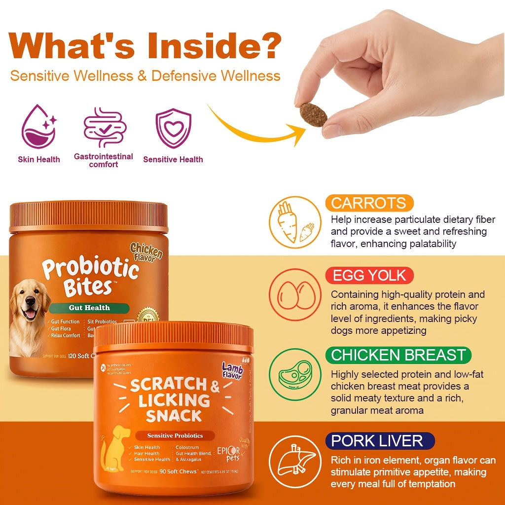 Dog Probiotic Capsules 240 Count Nutrition Combination Set for Owner-Managed Canine Supplement Routines and Everyday Pet Care Planning