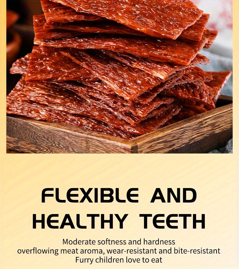 Dried Beef Tendon Strips for Dogs, 250g Single Bag or 500g Two-Pack Options, Chewy Jerky Snacks for Supervised Rewards and Training Routines