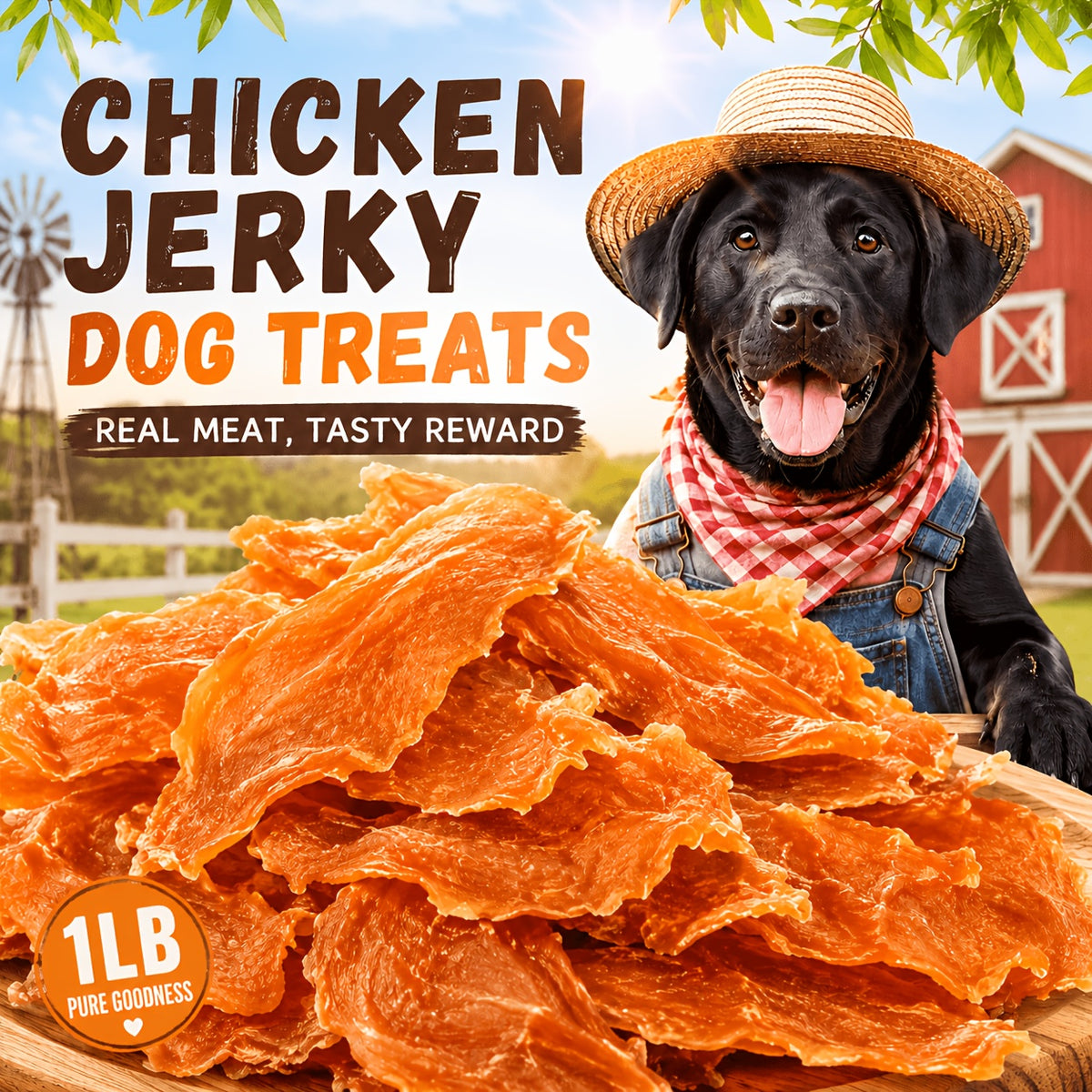Chicken Jerky Dog Treats with Chewy Strip and Chicken & Duck Options for Supervised Training Rewards, Daily Snacks and Dog Lover Gifts