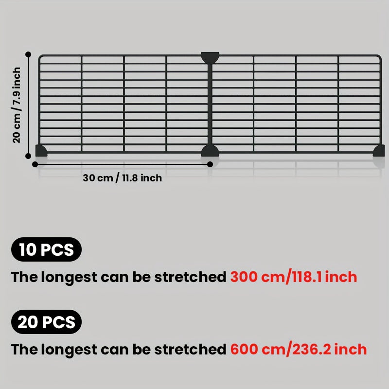 Under Couch Blocker for Pets and Toys, Under Sofa or Bed Gap Barrier in Black or White, 10 or 20 Piece Furniture Fence Pack for Home Use