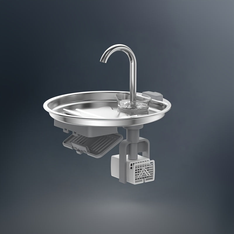Cat Water Fountain 74 oz 2.2L with Stainless Steel Design, Quiet Automatic Pet Drinking Dispenser and Separate Filter Cartridge or Bundle Options