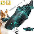 Shark Dog Chew Toy with Squeaker, Milk-Scented Natural Rubber in Large Black Blue Option for Medium and Large Dogs and Supervised Interactive Play