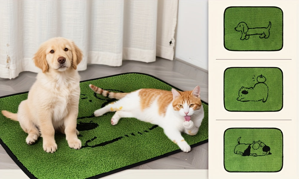 Washable Pee Pads for Dogs 18 x 24 Inches, Reusable Non-Slip Puppy Potty Training Mats with Dog Designs for Floors, Crates and Couches