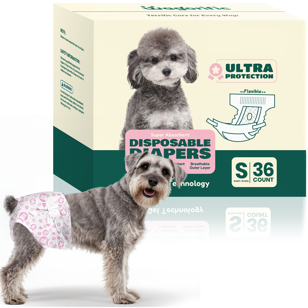 Disposable Male Dog Wraps with 5-Layer Absorbent Protection, Soft Breathable Dog Diapers in A001 or A004 Options for Supervised Indoor Accident Care