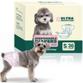 Disposable Male Dog Wraps with 5-Layer Absorbent Protection, Soft Breathable Dog Diapers in A001 or A004 Options for Supervised Indoor Accident Care