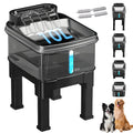 Dog Water Fountain 10L 338oz with Two Filters and Mat, Extra Large Stainless Steel Pet Drinking Dispenser with Quiet Pump for Cats and Dogs, Black
