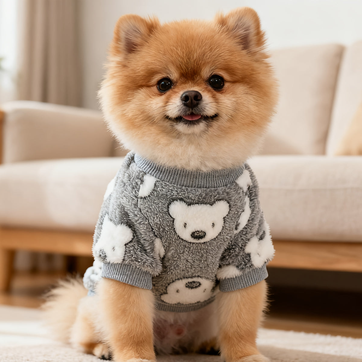 Dog Sweater Hoodie for Small Medium Dogs, Soft Warm Puppy Outfit for Autumn Winter Cold Weather, Cozy Green Pet Clothes for Chihuahua Schnauzer Teddy Bear Dogs, Bear Head and Leopard Print Styles