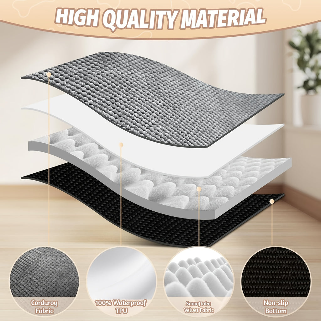Large Dog Bed with Memory Foam, Removable Washable Cover, Soft Lining and Non-Slip Bottom, Indoor Pet Sofa in Four Sizes from 28 to 48 Inches