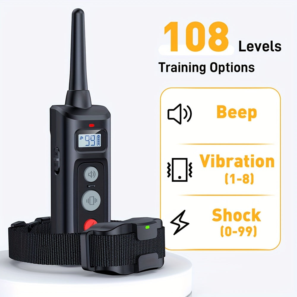 Two Dog Training Collar with Remote, 4000ft Listed Range, Beep, Vibration and Static Modes with Adjustable Straps in Black or Dark Green