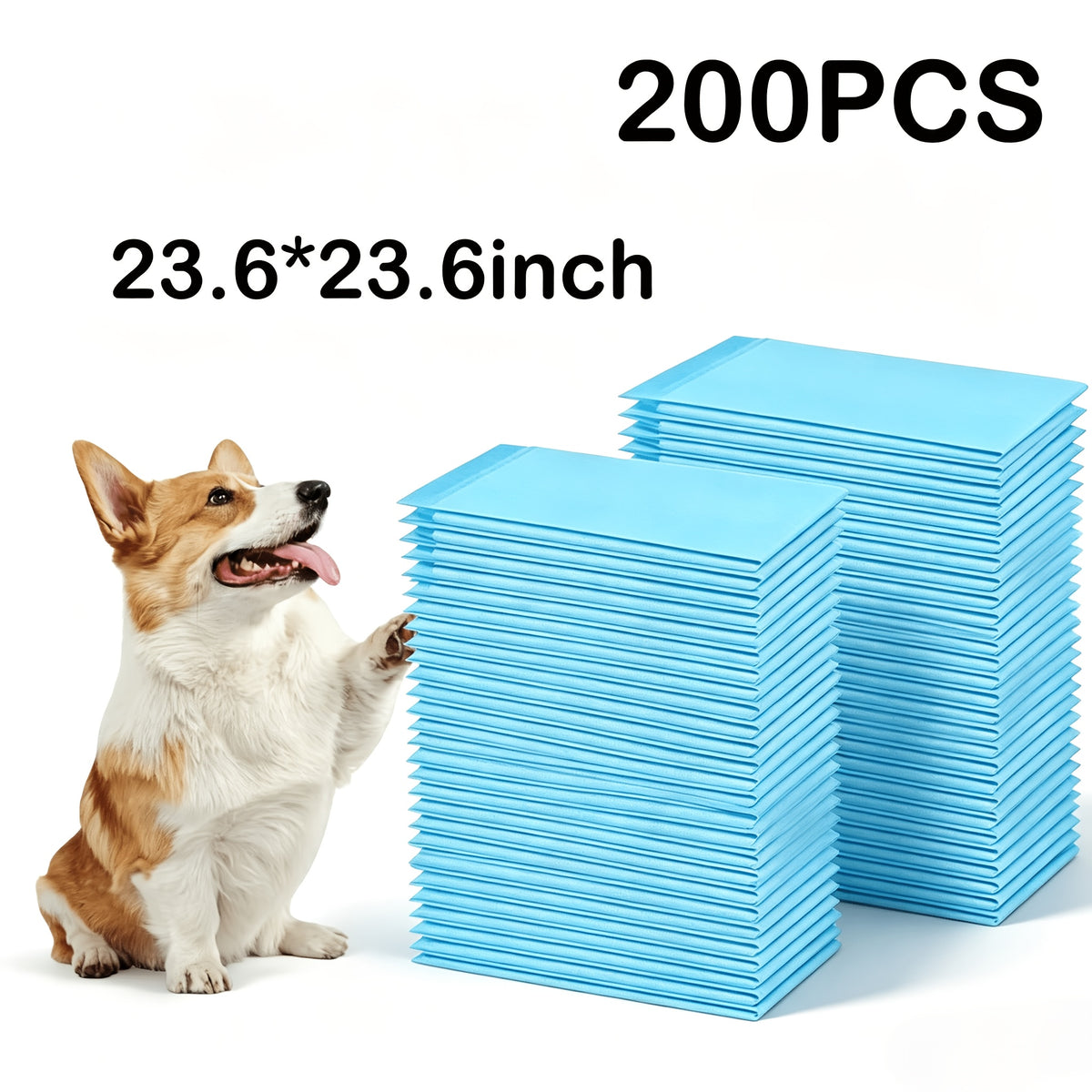 Puppy Pee Pads 23.6 x 23.6 Inch, Bulk Absorbent Dog Potty Training Pads in 200, 300 or 400 Count Packs for Indoor Housebreaking Routines