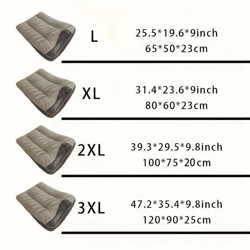 Thickened Dog Bed in Grey, Washable Non-Removable Pet Sleeping Bed for Cats and Small to Large Dogs, Four Sizes for Cozy Fall and Winter Rest