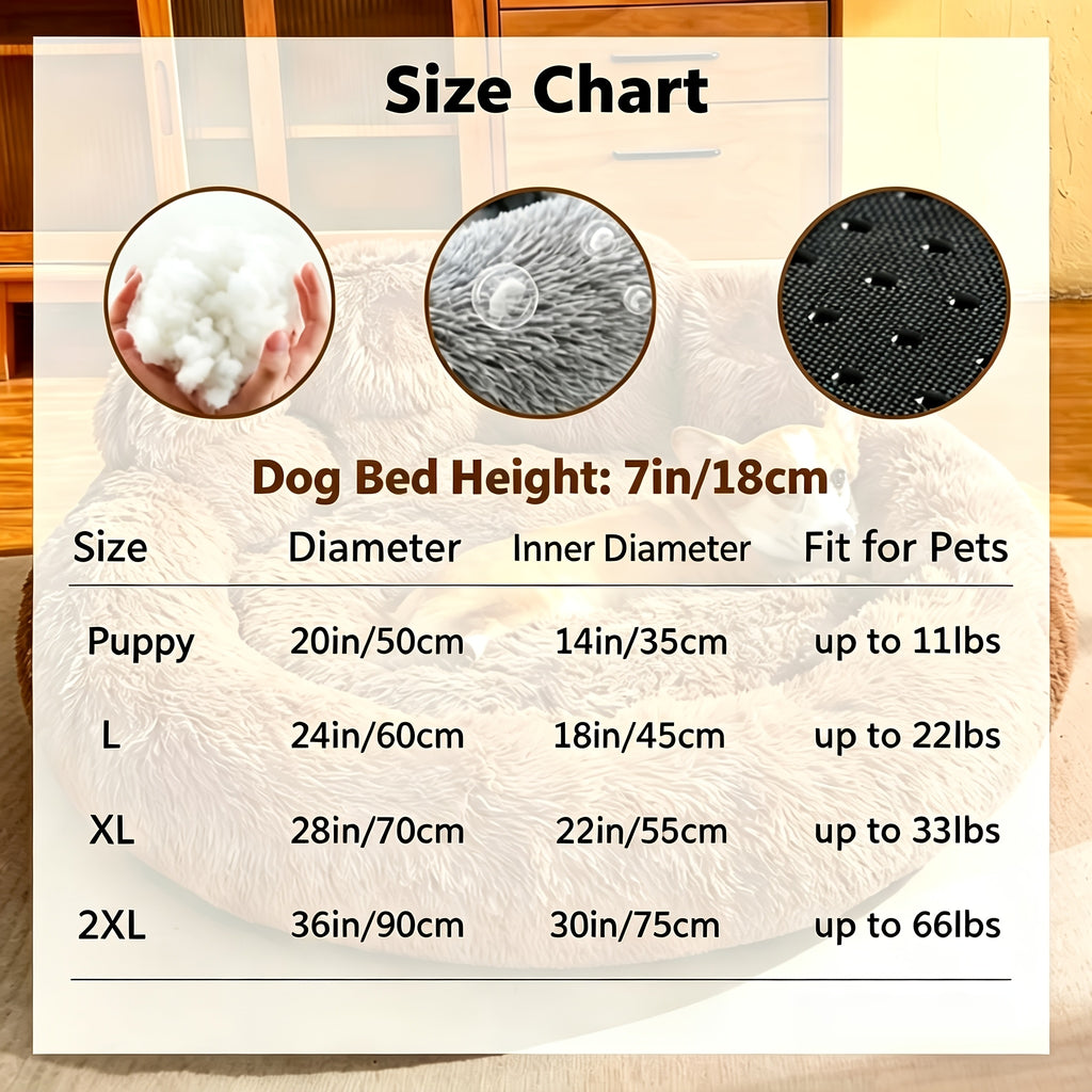Plush Dog Bed with Bear Paw Shape, Soft Faux Fur Cat Sleeping Cushion with Non-Slip Bottom, Coffee Pink or Gray for Pets up to 30 lbs