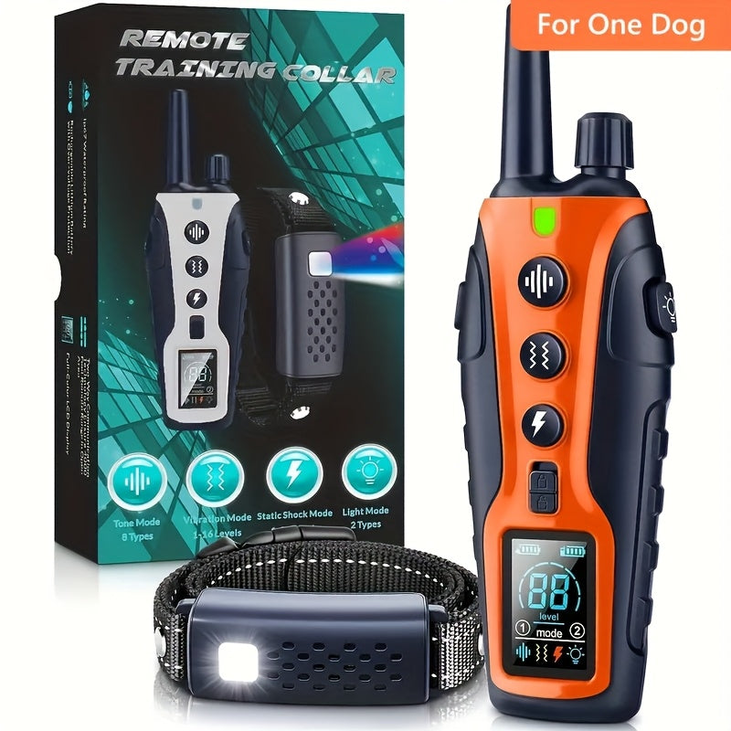 Dog Training Collar with Night Light, 3280ft Listed Remote Range, USB Rechargeable with Keypad Lock, Beep, Vibration and Static Modes for 1 or 2 Dogs