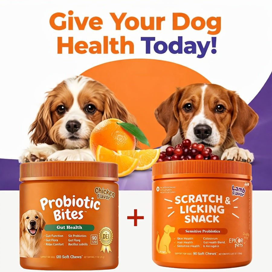 Dog Probiotic Capsules 240 Count Nutrition Combination Set for Owner-Managed Canine Supplement Routines and Everyday Pet Care Planning