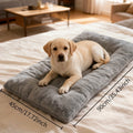 Bolster Dog Bed in Gray, Soft Rectangular Pet Sleeping Mat with Raised Edges and Non-Slip Base, Medium Style for Everyday Indoor Rest
