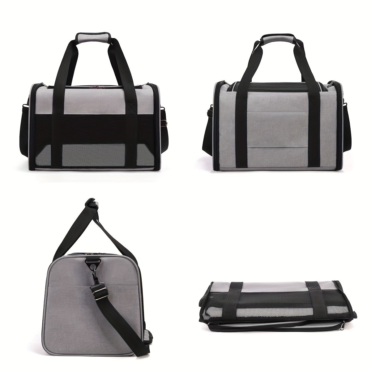 Expandable Cat Carrier with Top Entry, 17 x 11 x 11 Inch Soft-Sided Travel Bag with Mesh Ventilation and Foldable Design for Cats and Small Dogs up to 20 lbs
