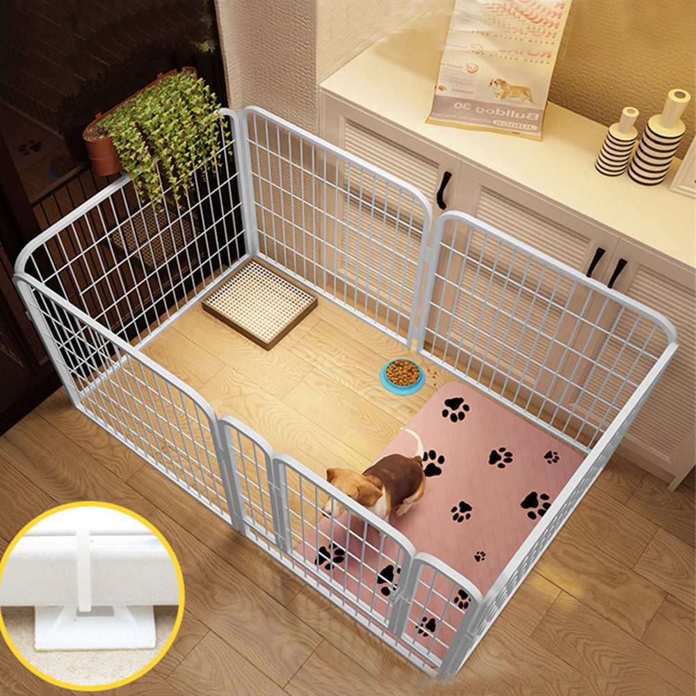 Stainless Steel Dog Playpen for Indoor Rest, Play and Potty Training, Flexible Pet Enclosure for Small and Medium Dogs in Black or White for Home Routines