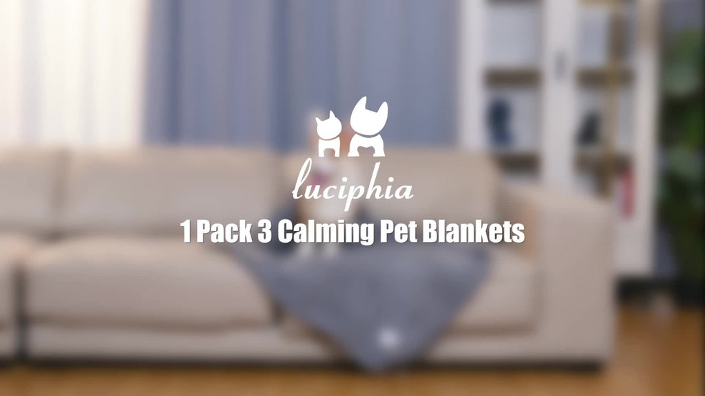 Sherpa Pet Blankets 3-Pack, Soft Fluffy Fleece Throws for Dogs, Puppies and Cats, Cozy Bedding Layers in Beige, Black and Gray Options