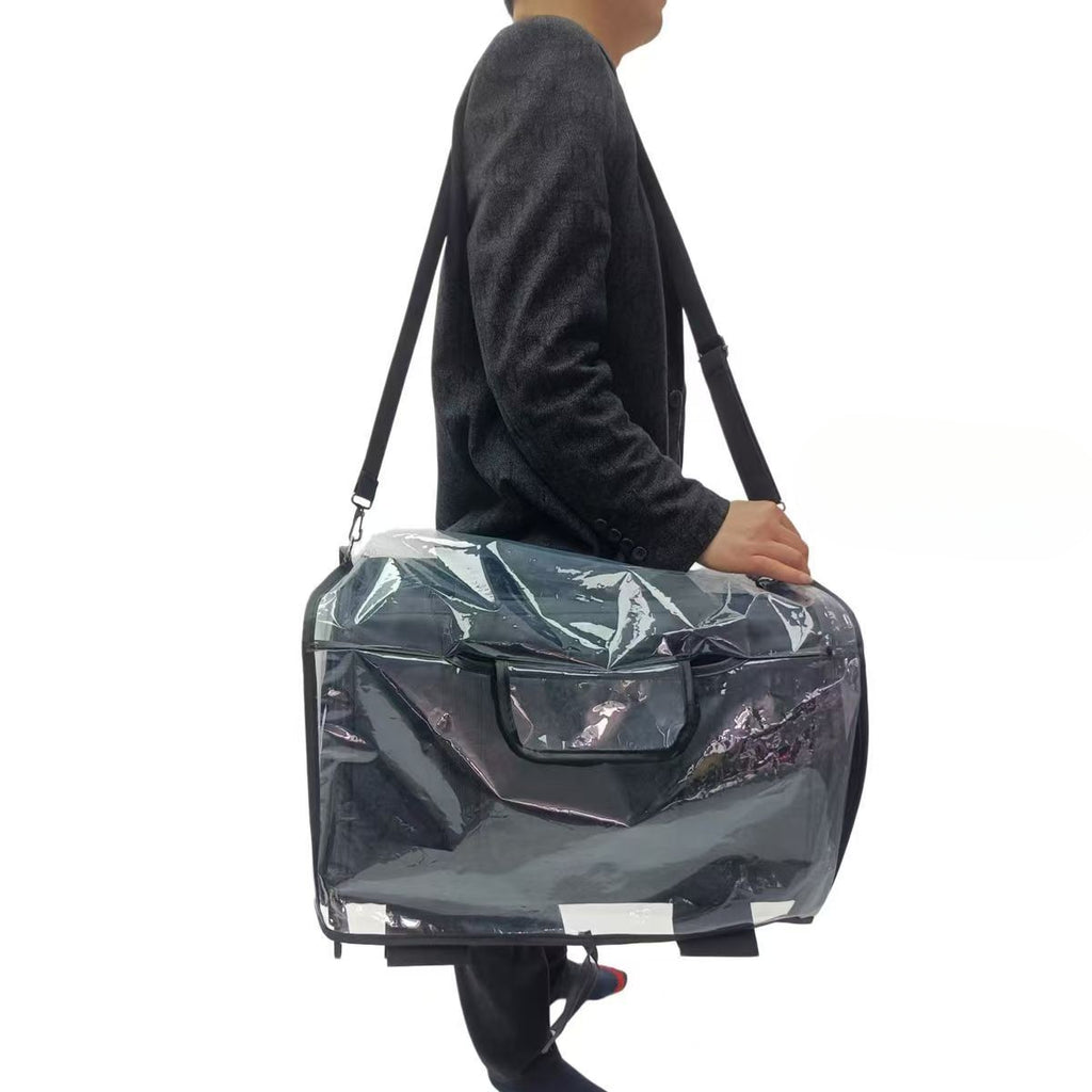 Cat Carrier Rain Cover Only, Transparent EVA Dust Cover with Double-Zipper Access Door for Pet Trolley Suitcases, 50 x 33 x 31 cm
