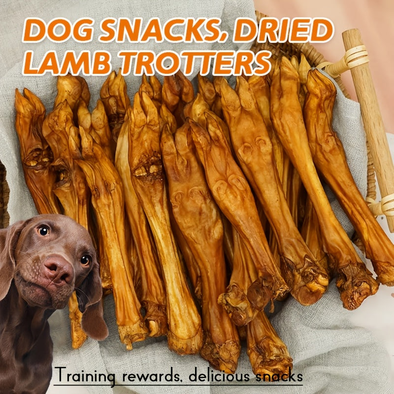 Lamb Trotter Dog Chew, Air-Dried Sheep Hooves for Supervised Chewing Sessions, Animal-Based Treat for At-Home Dog Enrichment