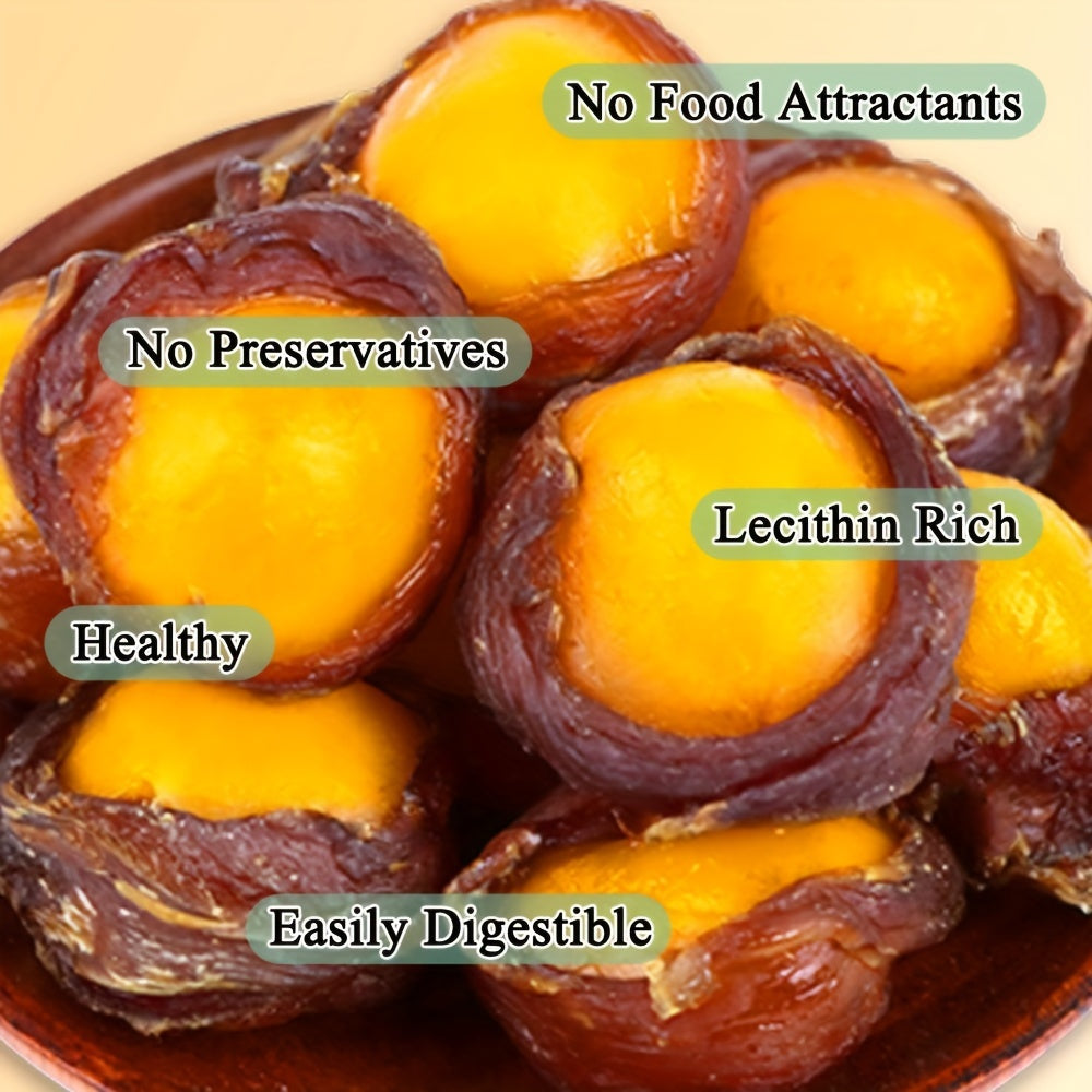 Egg Yolk Dog Treats Wrapped in Duck or Chicken, Soft Chew Meat Snacks for Supervised Positive-Reward Training and Small, Medium or Large Dogs