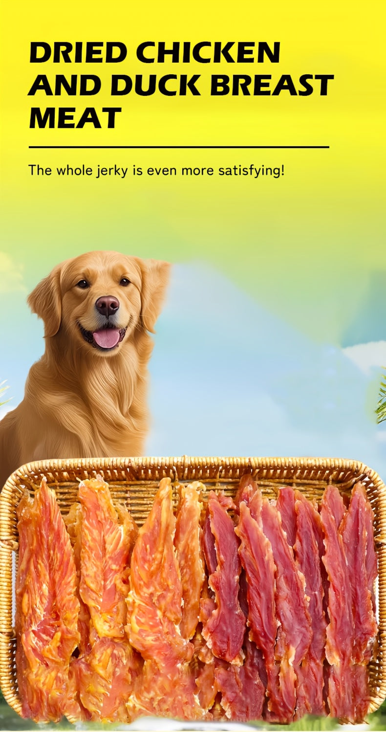 Chicken and Duck Dog Treats, 150g Air-Dried Dual-Blend Meat Slices for Supervised Training Rewards, Everyday Snacks and Dog Lover Gift Baskets