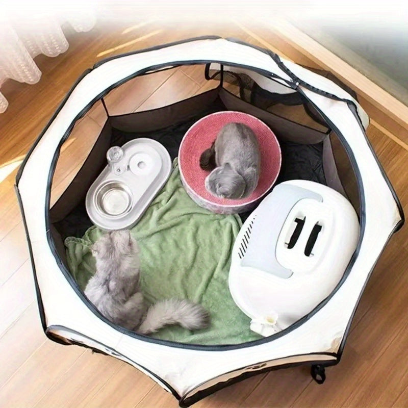 Portable Octagonal Pet Playpen, Foldable Oxford Cloth Travel Enclosure with 30, 37 and 46 Inch Size Options for Supervised Indoor and Outdoor Use