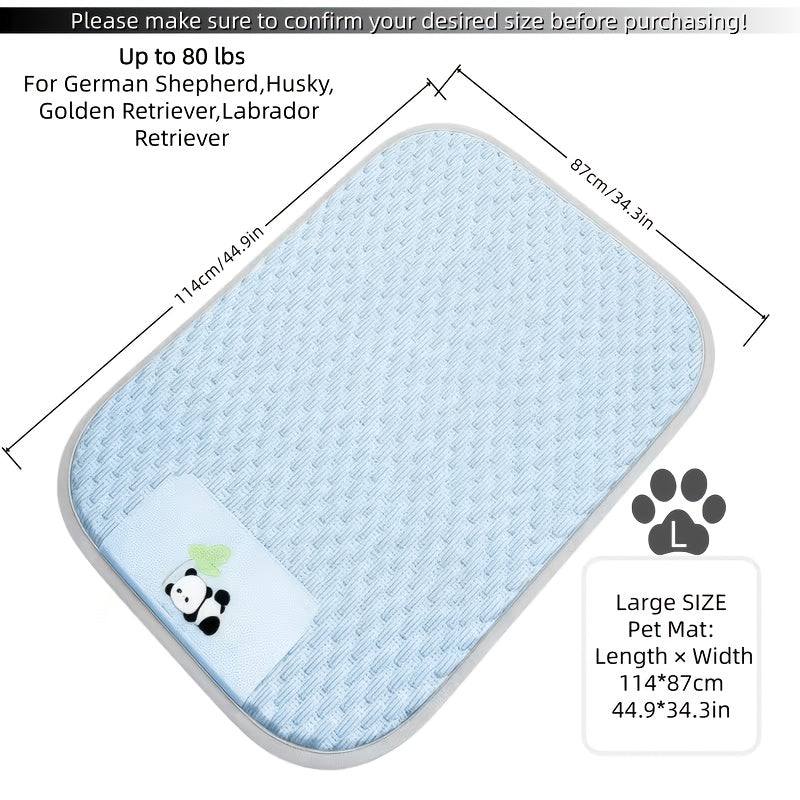 Washable Pet Bed Mat for Dogs and Cats, Blue Textured Non-Slip Sleeping Pad in S, M and L Sizes up to 44.9 x 34.3 Inches for Home and Vehicle Use