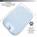 Washable Pet Bed Mat for Dogs and Cats, Blue Textured Non-Slip Sleeping Pad in S, M and L Sizes up to 44.9 x 34.3 Inches for Home and Vehicle Use