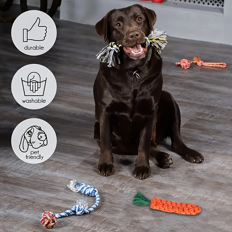 Dog Toy Variety Pack for Small Dogs, 6 or 12 Random Assorted Toys with Rope Knots, Squeakers and Balls for Supervised Puppy Play and Toy Rotation