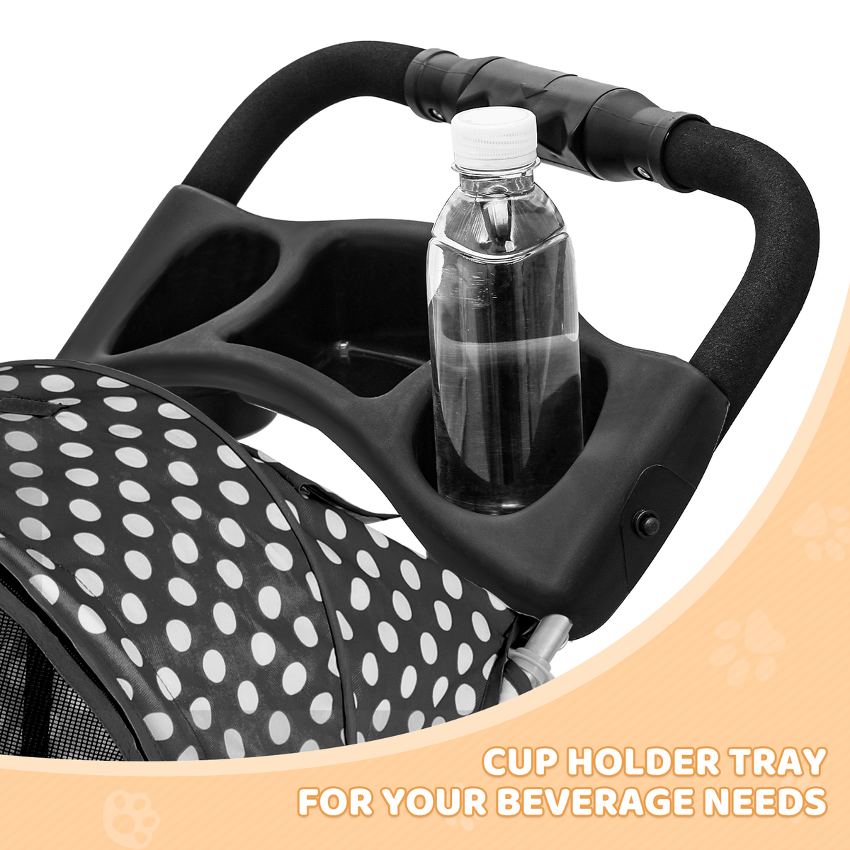 Pet Stroller with Storage Basket and Cup Holder, Magshion Three-Wheel Foldable Pushchair for Small and Medium Dogs and Cats, 14 Color and Pattern Options