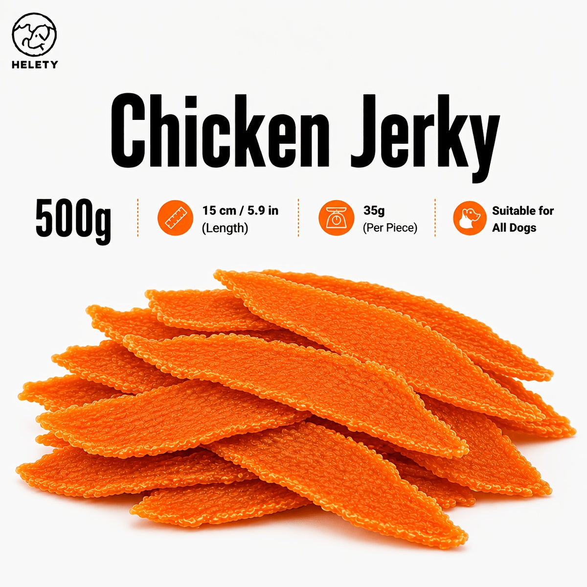 Dog Treat Strips in Chicken or Duck Jerky, Easy-to-Tear Chewy Training Rewards and Daily Snacks for Small, Medium and Large Dogs