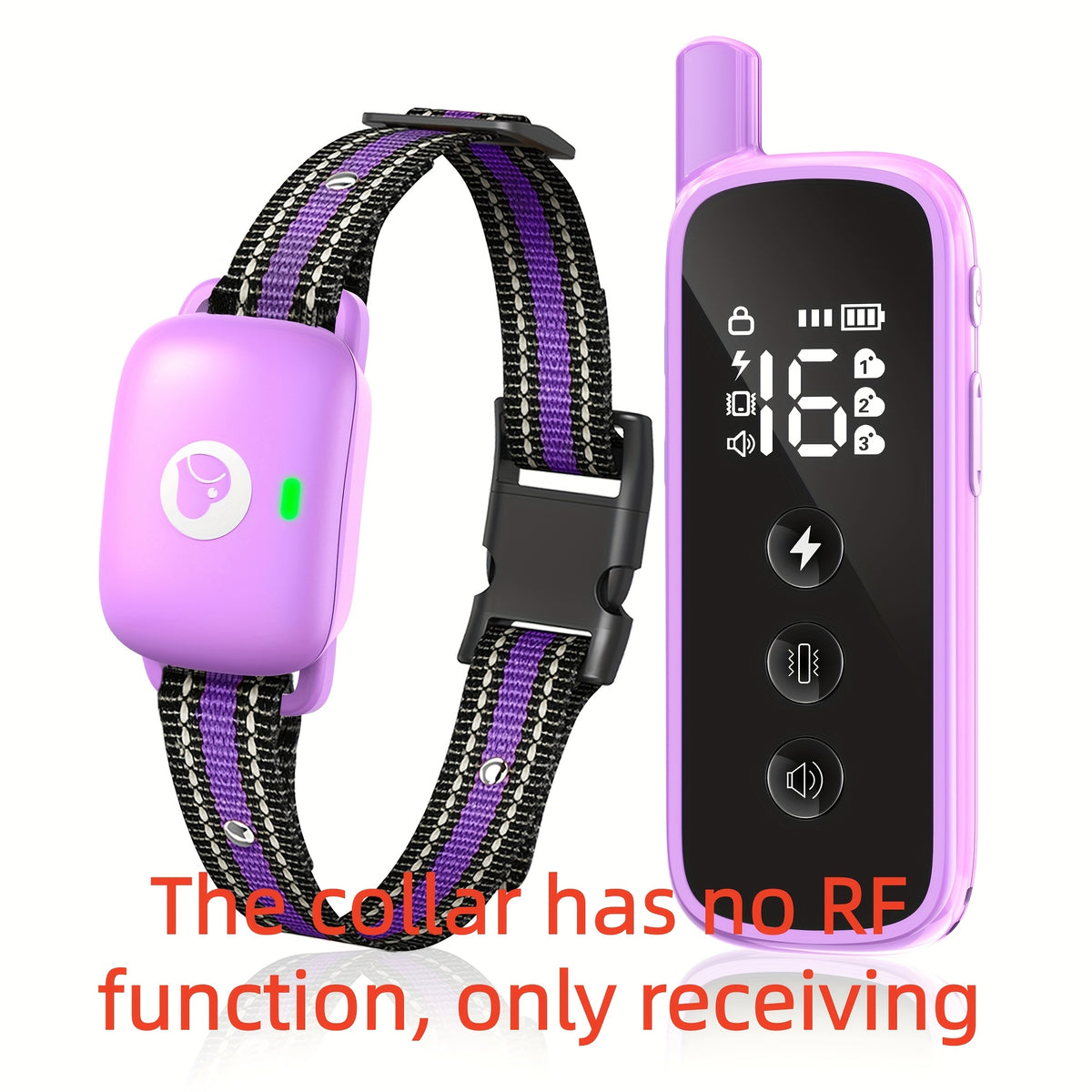 Dog Training Collar with Keypad Lock, 2600ft Listed Remote Range, Rechargeable Beep, Vibration and Static Modes, Orange or Purple Options for 1 to 3 Dogs