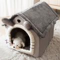 Washable Cat House for Indoor Cats and Small Dogs, Detachable Soft Polyester Cave Bed, Cozy Winter Pet Nest, Large 19.29 x 15.35 x 18.12 in