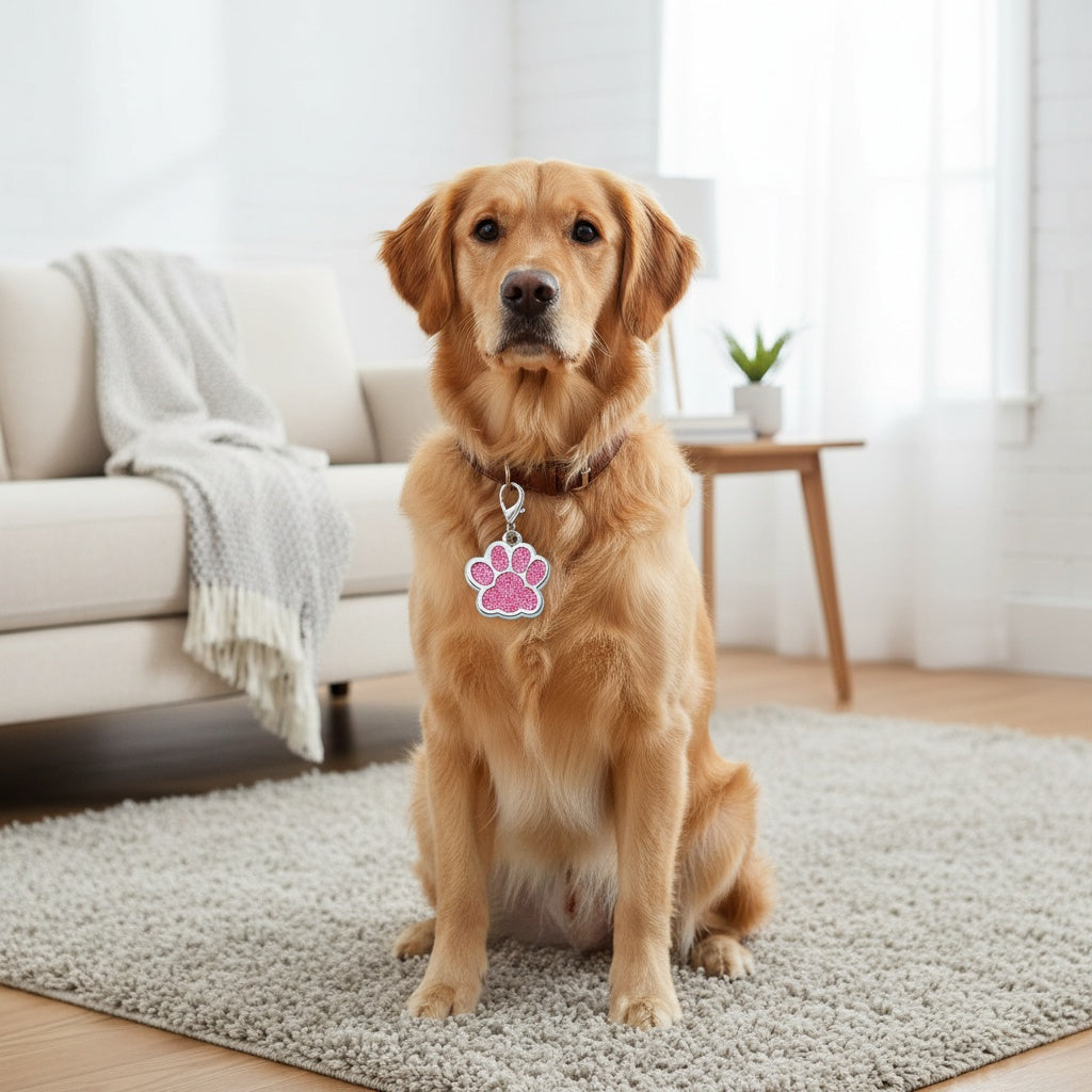 Engraved Pet ID Tag for Dogs and Cats, Personalized Name and Phone Number Identification in Blue or Pink for Daily Walks and Travel