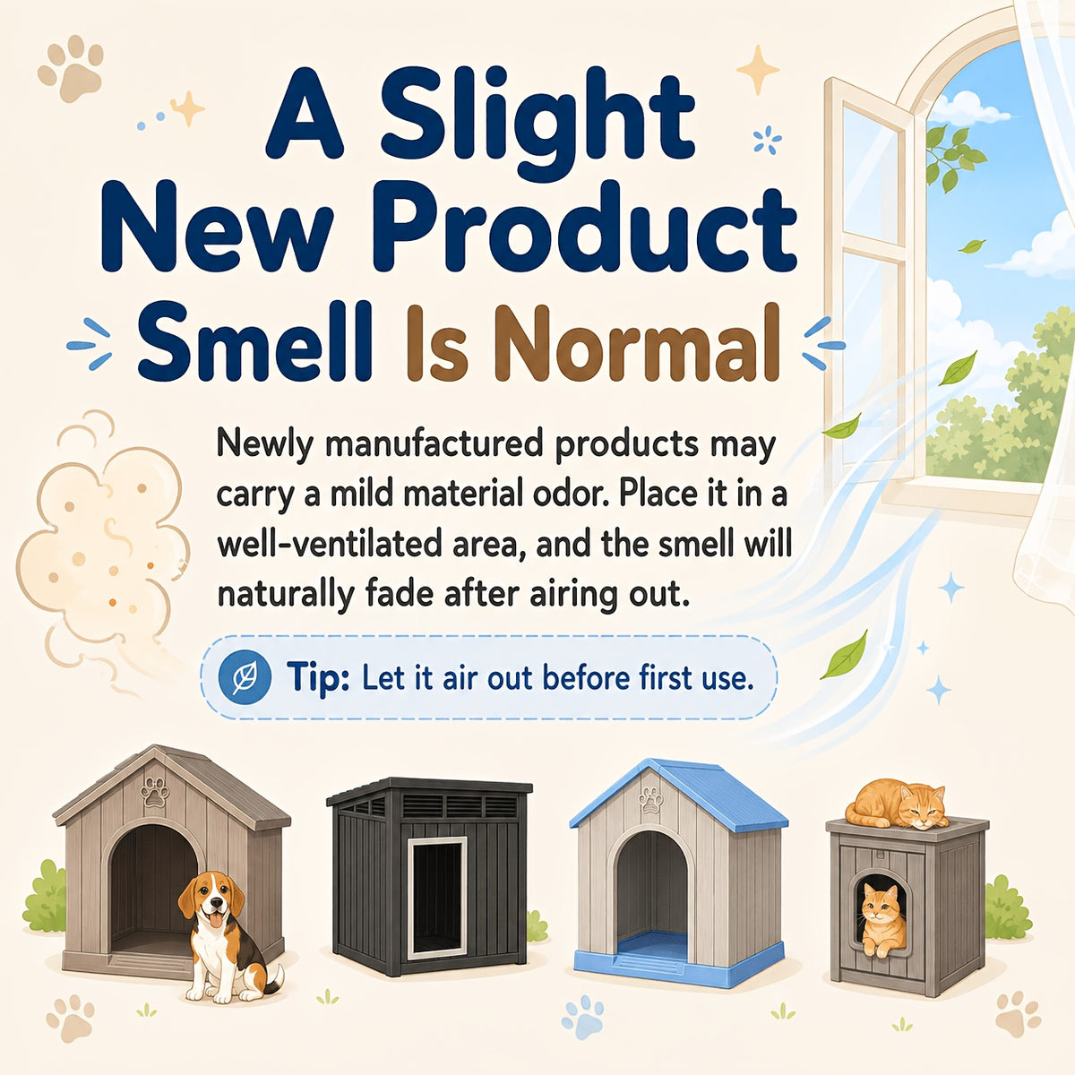 Dog House for Large Dogs Outdoor, All-Weather Resin Dog Shelter with Lift-Up Slant Roof and Ventilation Louvers, Windproof Rainproof UV-Resistant, 2 Sizes in Black or Gray