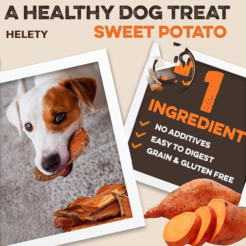 Dried Sweet Potato Slices for Dogs, Chewy Dog Treats in 78g or 0.4 lb Options plus 200g Sweet Potato Chips and Cheese Stick Combo for Supervised Rewards