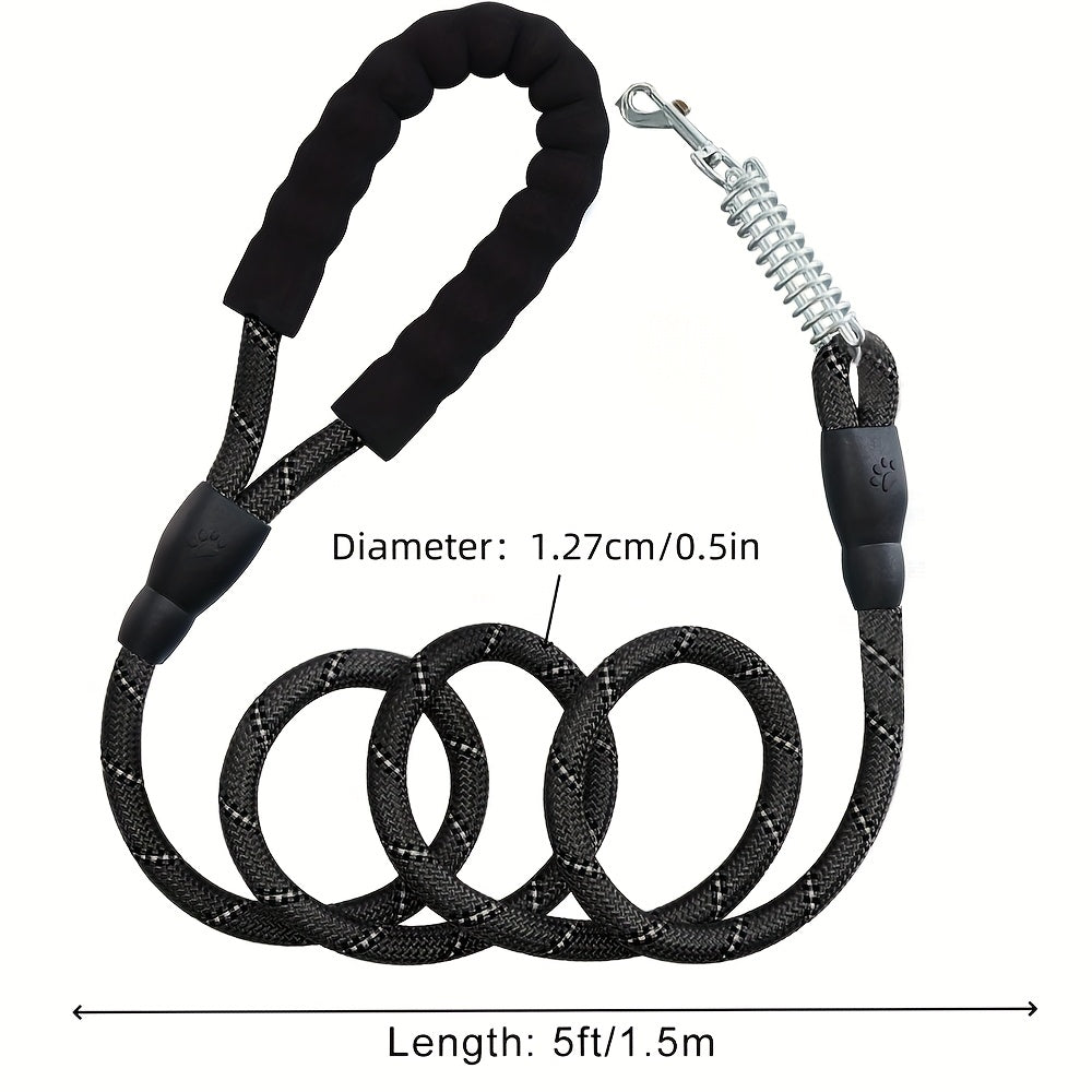 Braided Reflective Dog Leash for Daily Walks and Training, 1/2-Inch Rope Lead with 4, 5, 6, 10 and 15 Foot Options in Multiple Colors