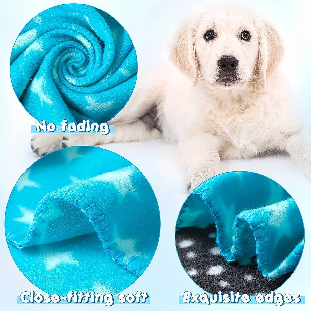 Dog and Cat Fleece Blankets 20 Pack, Soft Paw Print Pet Throws 23.6 x 27.6 Inches, Hand Washable Bedding Layers for Crates and Resting Areas