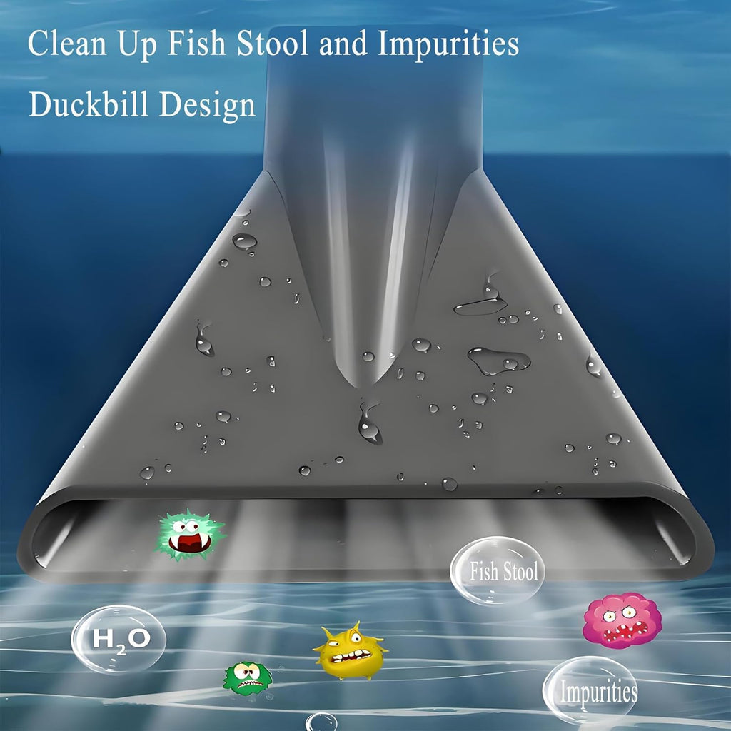 Manual Aquarium Gravel Cleaner, 66.93-Inch Gray Reinforced Siphon for Fish Tank Water Changes and Debris Removal, Freshwater and Saltwater Use