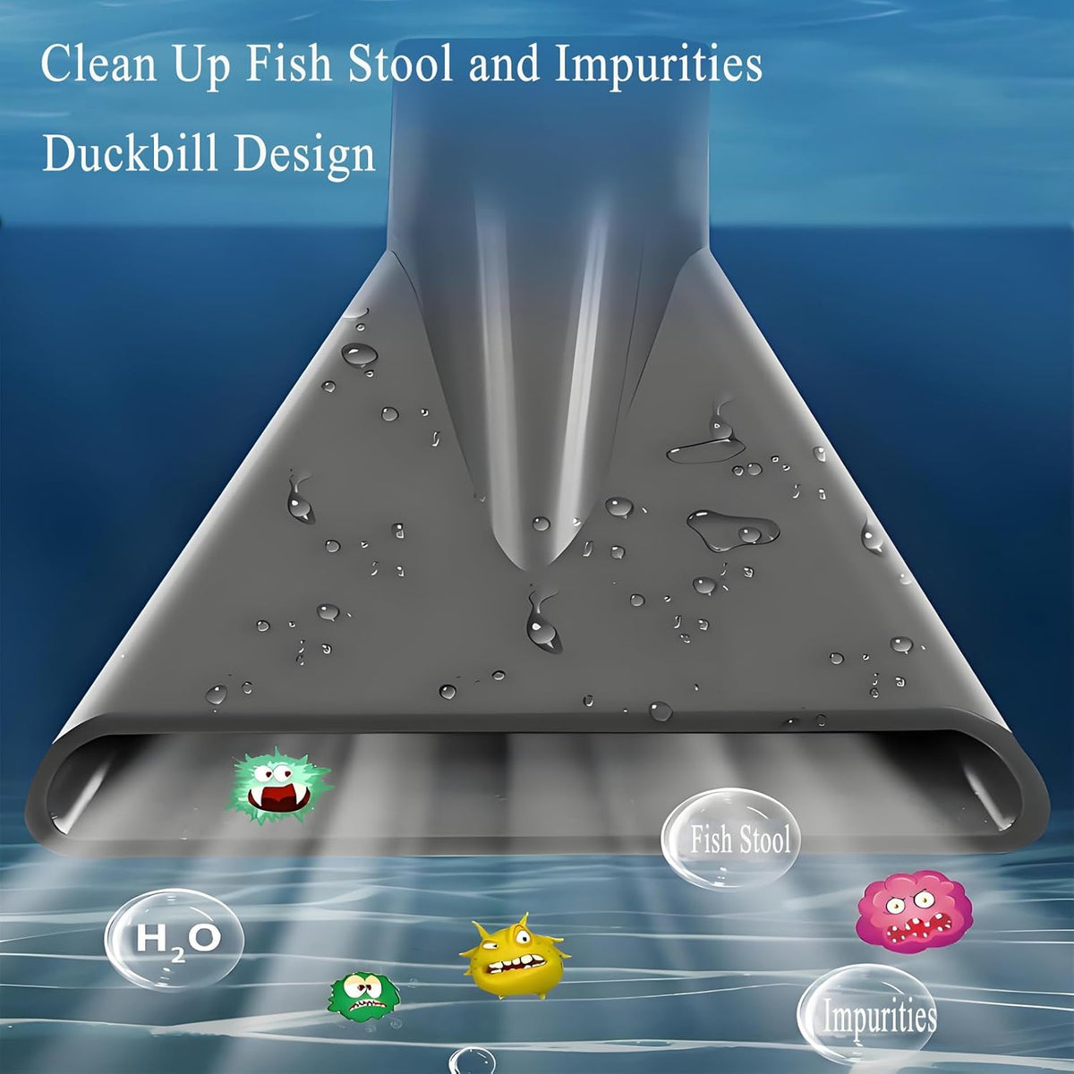 Manual Aquarium Gravel Cleaner, 66.93-Inch Gray Reinforced Siphon for Fish Tank Water Changes and Debris Removal, Freshwater and Saltwater Use