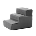 Right Angle Dog Stairs for Bed and Couch, Gray High-Density Foam Pet Steps with Non-Slip Design in 3, 4 or 5-Step Options for Dogs and Cats