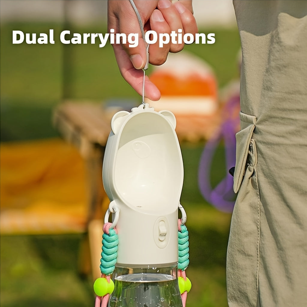 Portable Dog Water Dispenser for Walking and Travel, Outdoor Pet Drinking Accessory in Light Yellow, White or Purple for Park Visits and Road Trips