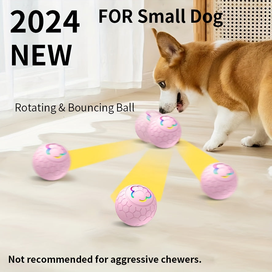 Interactive Pet Balls 2 Pack with Motion Sensor and Flashing Lights, USB Rechargeable Jumping and Rolling Toys for Small Dogs and Cats, Two Modes