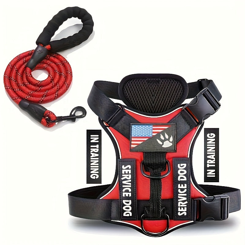 Dog Harness with Soft Control Handle, Adjustable Reflective Walking Vest for Daily Walks and Training, Five Color Choices in S to XL Sizes