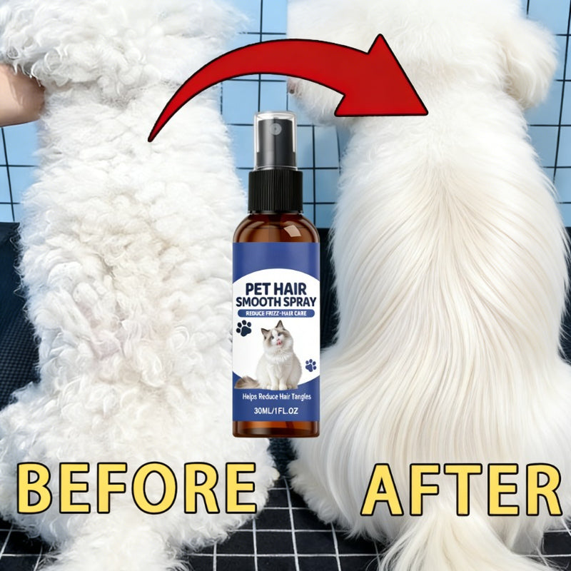 Pet Detangling Spray 30 mL, Fur Smoothing Grooming Spray for Dogs and Cats, Coat Care for Easier Brushing and Everyday Tangle Management