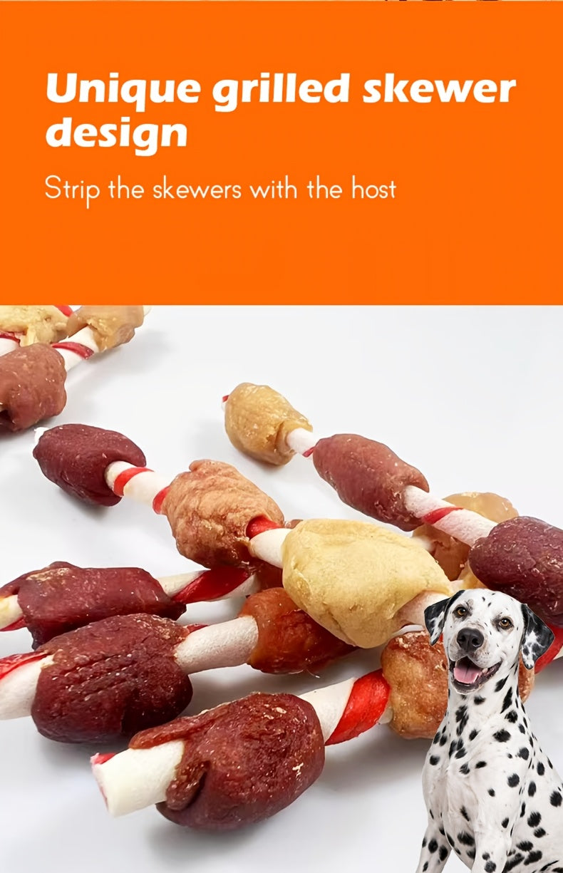 Assorted Rawhide Dog Chews, Chicken, Duck, Chicken Liver and Beef Roll Listed Combo for Supervised Chewing, Everyday Rewards and Pet Gift Baskets