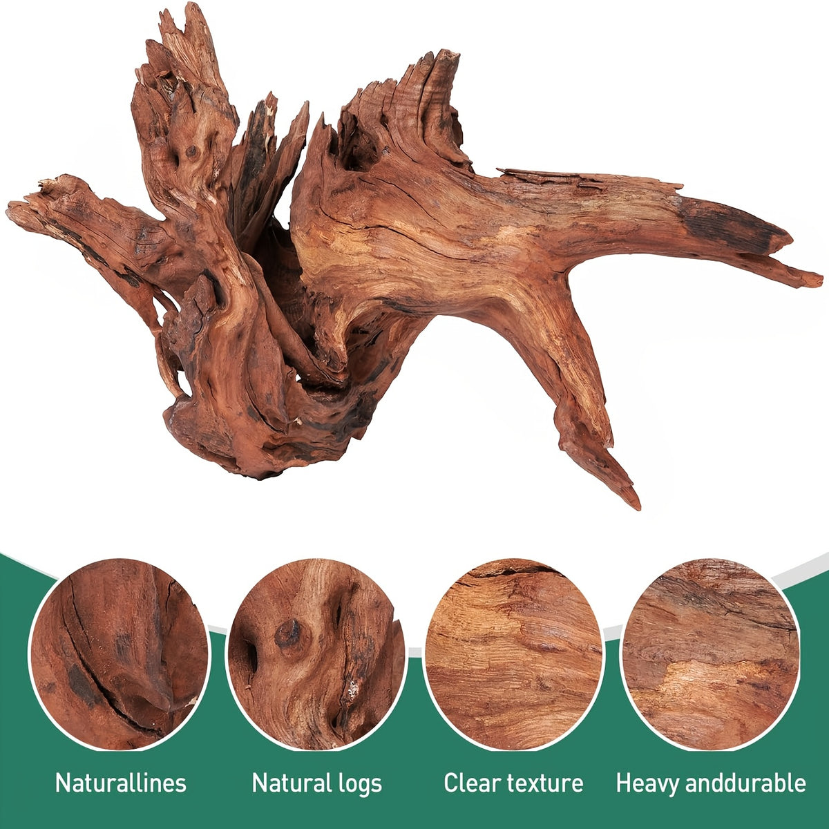 Extra Large Aquarium Driftwood 2-Pack, 14–18 Inch Natural Wood Decor for Fish Tank Aquascapes, Reptile Terrariums and Air Plant Displays